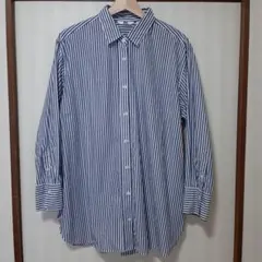 UNIQLO エクストラファインコットンオーバーサイズロングシャツ　ストライプ
