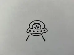 消しゴムはんこ/宇宙船を操るねこさん