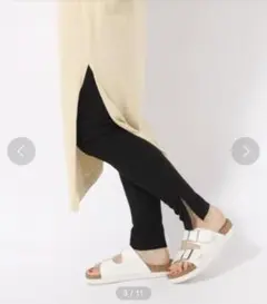 新品　LOWRYS FARM スリットリブレギンス ブラウン