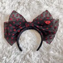 USJ ハローキティ ハート柄 リボンカチューシャ