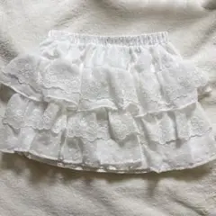 SHEINフリルスカートレースミニスカートホワイト