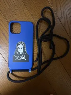 X-girl iPhoneケース ショルダー付き ブルー