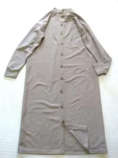 バックナンバー ベージュ ロングワンピース 長袖 ボタン付き カットソー