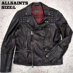 ALLSAINTS♦RANGO BIKER 本革 ダブルライダース 総裏地 黒L