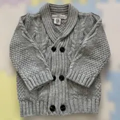 新品　H&M グレーカーディガン ニットコート12-18M