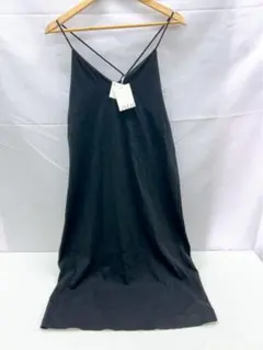 2AD6 未使用 ZARA ザラ ブラック キャミワンピース Lサイズ タグ付き