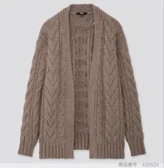 未使用☆ユニクロケーブルリラックスカーディガンLサイズベージュ