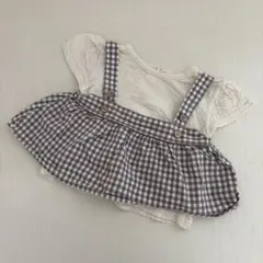 tete a tete/テータテート/重ね着風Tシャツ/ギンガムチェック/80