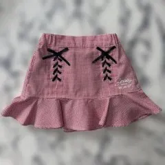 120サイズ 女の子 スカート スカパン バイラビット ギンガムチェック