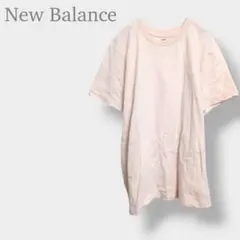 【ニューバランス】半袖　Tシャツ カットソー　刺繍ロゴ　メンズ　XL ピンク