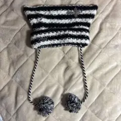 猫耳ニット帽 ポンポン付き