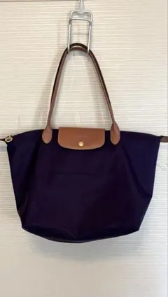 ロンシャン　紫色ナイロン製トートバッグ