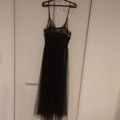 ブラック チュール キャミワンピース