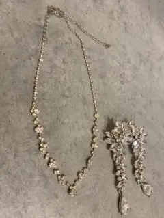 クリスタル ネックレス イヤリング セット