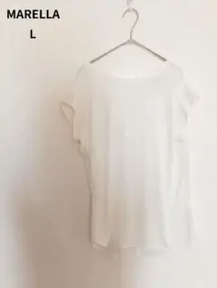 美品 マレーラ MARELLA シアーブラウス Lサイズ とろみ 後ろリボンのサムネイル