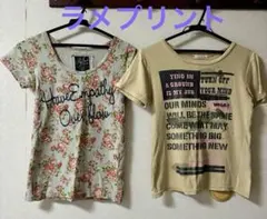 Y2K グランジ　ダークコア　Tシャツ　トップス　平成ギャル　ラメ