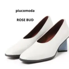 piu comoda ホワイト スクエアヒールパンプスROSEBUD24センチのサムネイル