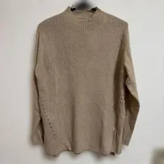 no.1617新品ベージュ ハイネックニット 長袖
