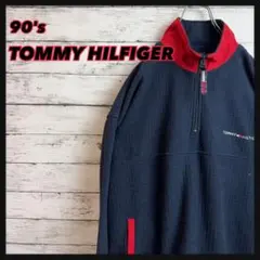 【ハーフジップ】90sトミーTOMMYHILFIGERフリースプルオーバー