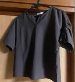 the shop tk 半袖　ブラウス　Tシャツ　ブラウン　オフィスカジュアルのサムネイル