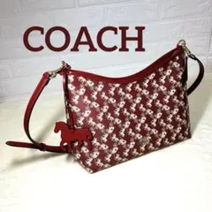 COACH コーチ ローレル ショルダーバッグ ホース＆キャリッジ 赤 PVC 