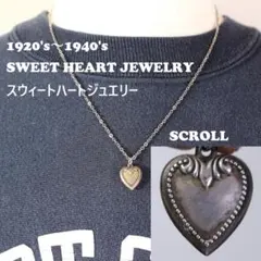 40s　スウィートハートジュエリー　ドット　スクロール　アールデコ　ピュアハート