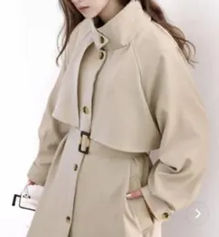 完売品 2wayビッグカラーボリュームスリーブ トレンチコート クラシカルエルフ