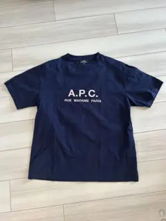 A.P.C. ネイビー Tシャツ ロゴプリント