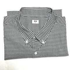 UNIQLO ユニクロ チェック柄 長袖シャツ 黒白 XL