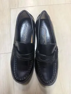 【新品 未使用】学生靴　黒ローファー 23.5