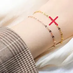 大人気 ブレスレット ペタルチェーン 新品 サージカルステンレス ピンクゴールド