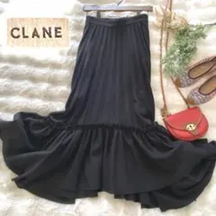 クラネ CLANE アシンメトリー フリル プリーツ ボリューム ロングスカート