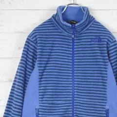 ノースフェイス　フリースジャケット　両面ロゴ刺繍　ボーダー　バイカラー　95/M