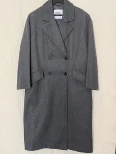 ZARA ダブルブレスト チェスターコート グレー