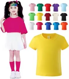 Tシャツ無地 半袖 キッズ 夏服 子供服　綿100　アイボリー 100
