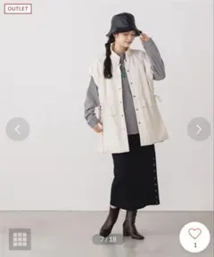 【新品タグ付き】HUNCH ミリタリー中綿ベスト アイボリー