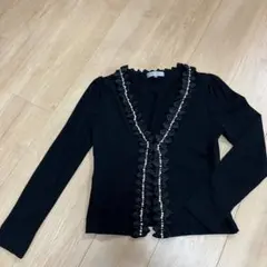 ☆M-PREMIER ☆ エムプルミエ　ビジューカーディガン 黒 38