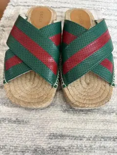 GUCCI エスパドリーユ サンダル グリーン レッド　27.0cmのサムネイル