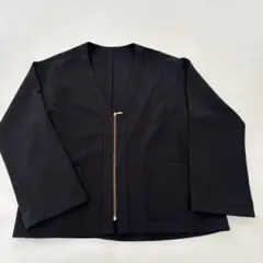 Nonsense ブラック ノーカラージャケット サイズ44