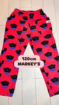 120cm MARKEY'S 花柄 ロングパンツ レッドのサムネイル