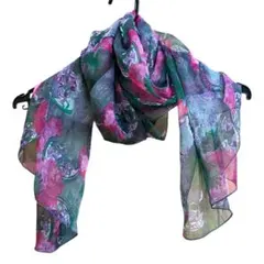 ストール　花柄　春　シースルー