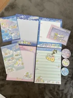 すみっコぐらし レターセット 缶バッジ キーホルダー セット