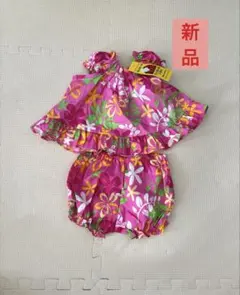 新品 ベビー服 セットアップ ハワイ製 ピンク 花柄のサムネイル