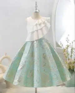 shein フォーマルドレス 白と水色 花柄 134〜140cm