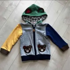 【美品】ミキハウス クマ刺繍 パーカー 100cm