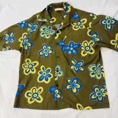 MARNI × UNIQLO 花柄 オリーブ M 実寸L相当 アロハシャツ 綿のサムネイル