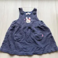 mikiHOUSE ウサギ刺繍 オーバーオール 70〜80サイズ