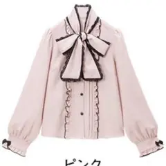 夢展望 dearmyloveレースふちどりボウタイリボンフリルブラウスのサムネイル