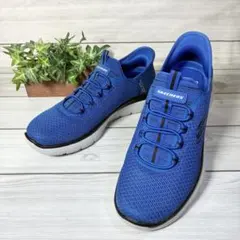 164【極美品】スケッチャーズ スリップインズ スニーカー 青 26