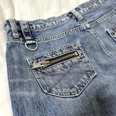 【Y2K】SOPGA JEANS 変形ダブルジップ ダメージデニム L パンクのサムネイル